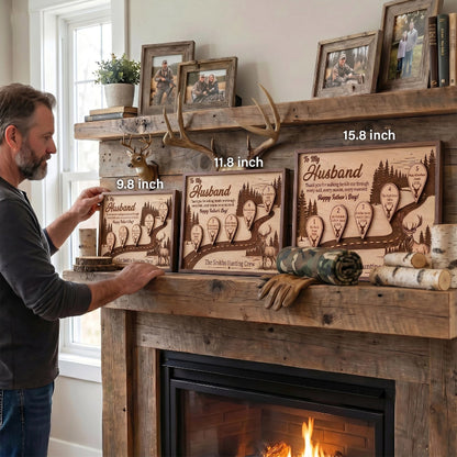 Hunting Husband Timeline Wooden Sign, Personalized Father’s Day Gift for Husband, Custom Hunting Love Story Plaque, Gift for Outdoorsman