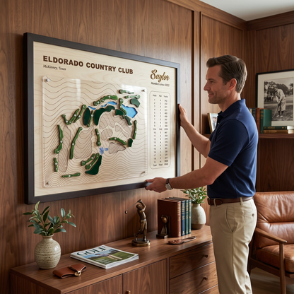 Personalized Golf Course Map with Scorecard | Custom Golf Gift for Him | Golf Wall Decor Display