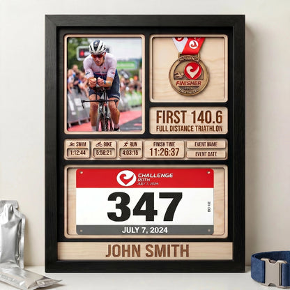 1st Triathlon Medal Holder, Personalized Triathlon Finisher Gift, Swim Bike Run Medal Display, Race Achievement Hanger