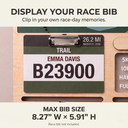 Personalized Trail Running Medal Holder & Race Bib Display, Wooden Medal Hanger, Runner Gift for Her
