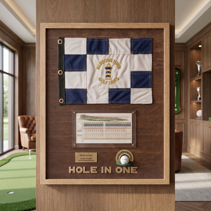 Hole in One Score Display | Personalized Golf Ball & Flag Achievement Frame | Golf Award Gift