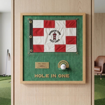 Personalized Hole in One Award | Golf Flag & Ball Display Frame | Unique Golf Achievement Gift