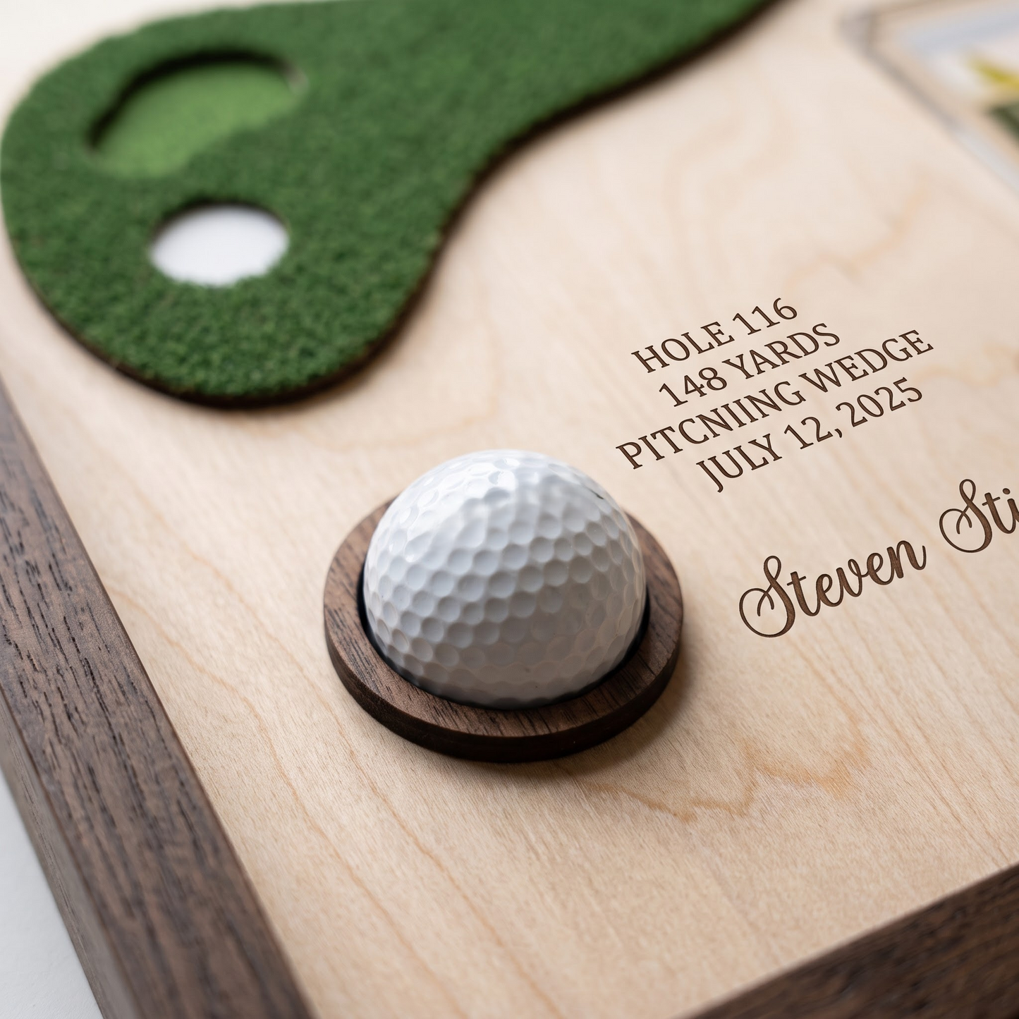 Personalized Hole in One Golf Display with Golf Course Map, Golf Ball Holder & Photo