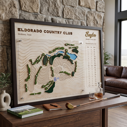 Personalized Golf Course Map with Scorecard | Custom Golf Gift for Him | Golf Wall Decor Display
