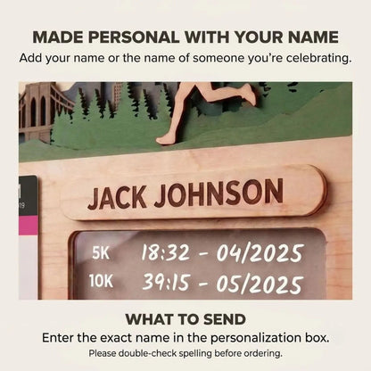 Personalized Marathon Medal Holder, City Running Design, Race Bib Display, Custom Medal Hanger