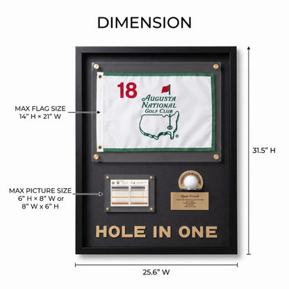 Personalized Hole in One Achievement Display, Personalized Golf Ball & Flag Score Frame, Modern Golf Gift for Him