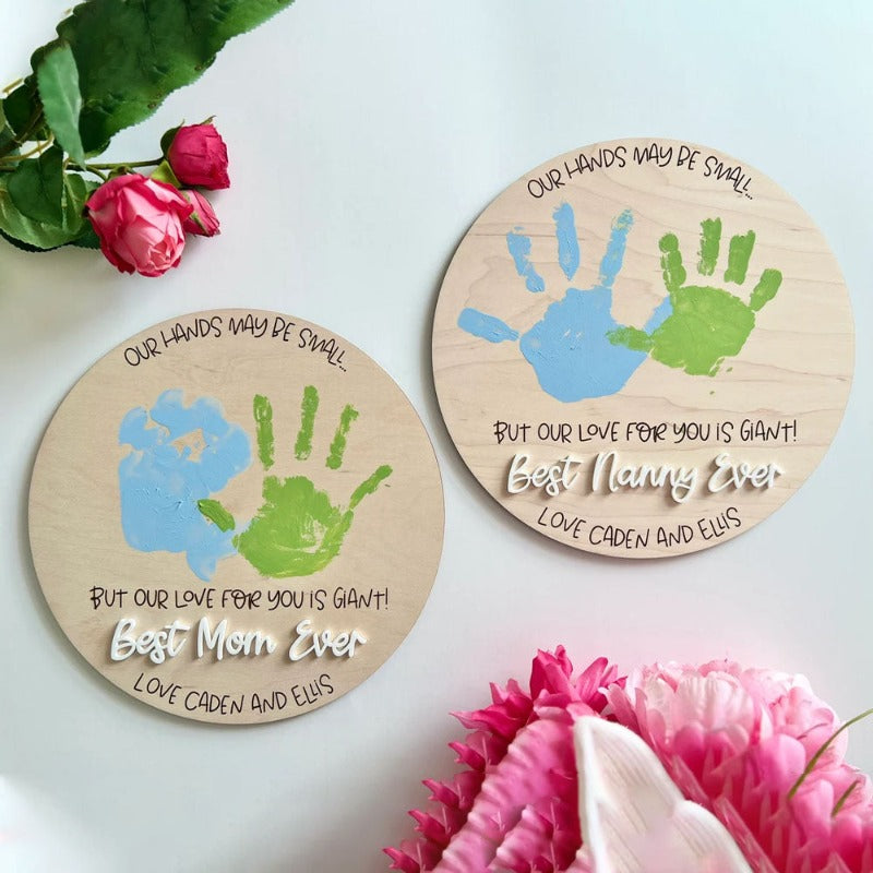 Personalized DIY "Best Mom Ever" Handprint Sign, Mother's Day Gift