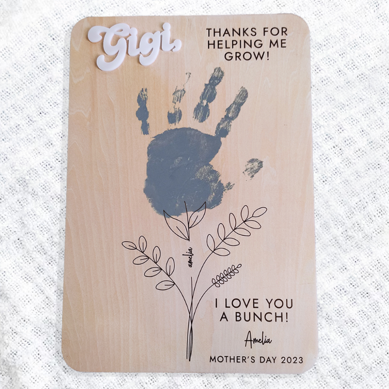 Personalized DIY Handprint Sign, Mother's Day Gift Sign