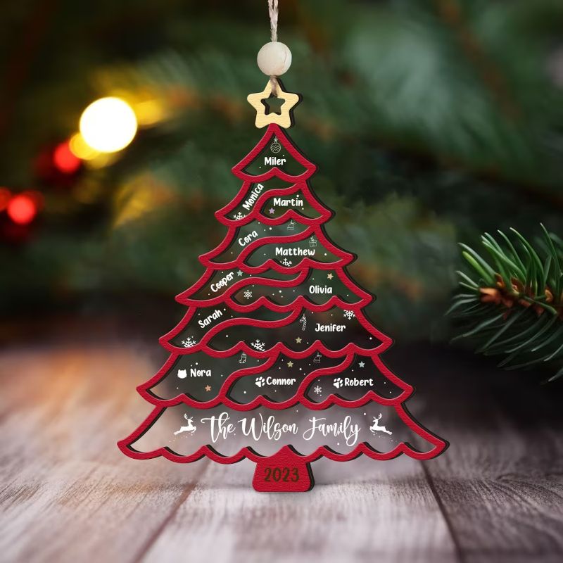 Personalized Christmas Tree Ornament with Family Names