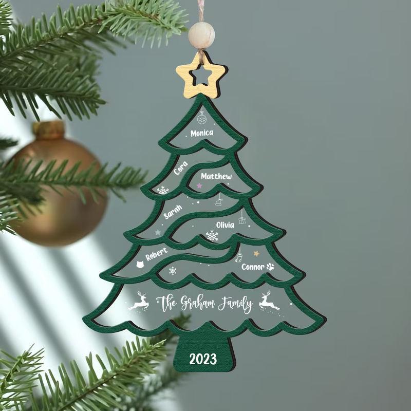Personalized Christmas Tree Ornament with Family Names