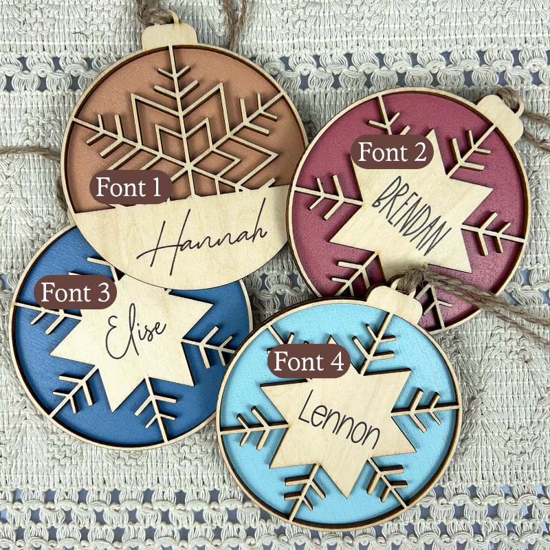 Personalized Snowflake Ornament, Christmas Ornament