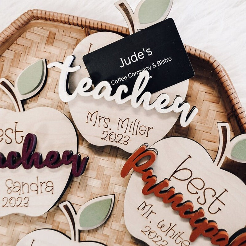 Personalized Teacher Appreciation Gift, End of Year Gift Idea, Teacher Gift Card Holder